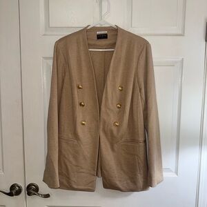 Lane Bryant Beige Blazer with Gold Accents